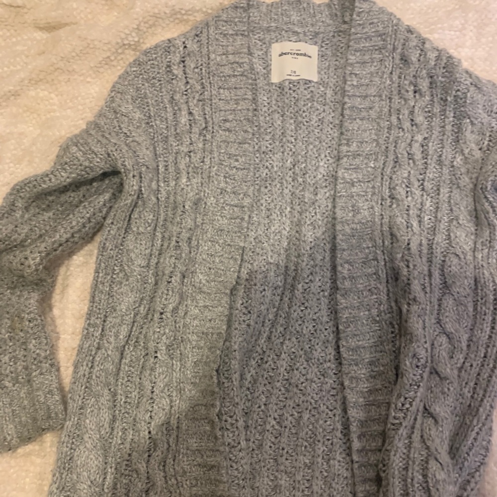 Girls Abercrombie grey open cardigan